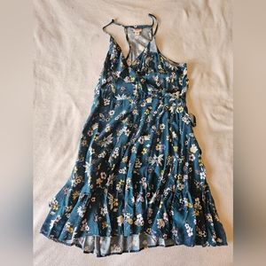 Mossimo (target), floral and green dress, size L
